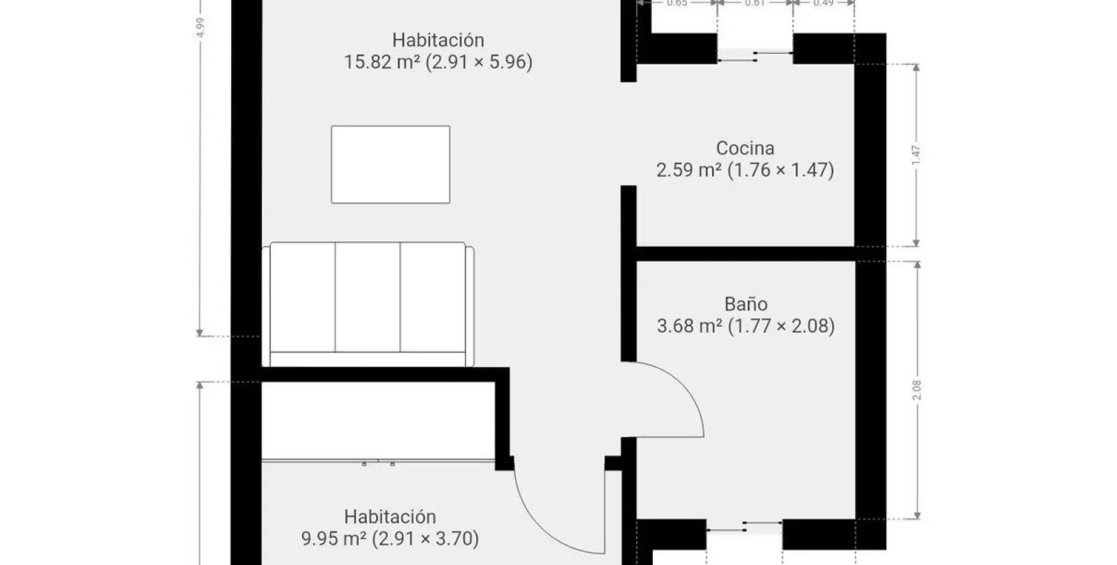 Venta de apartamento en planta media en Centro Histórico 56