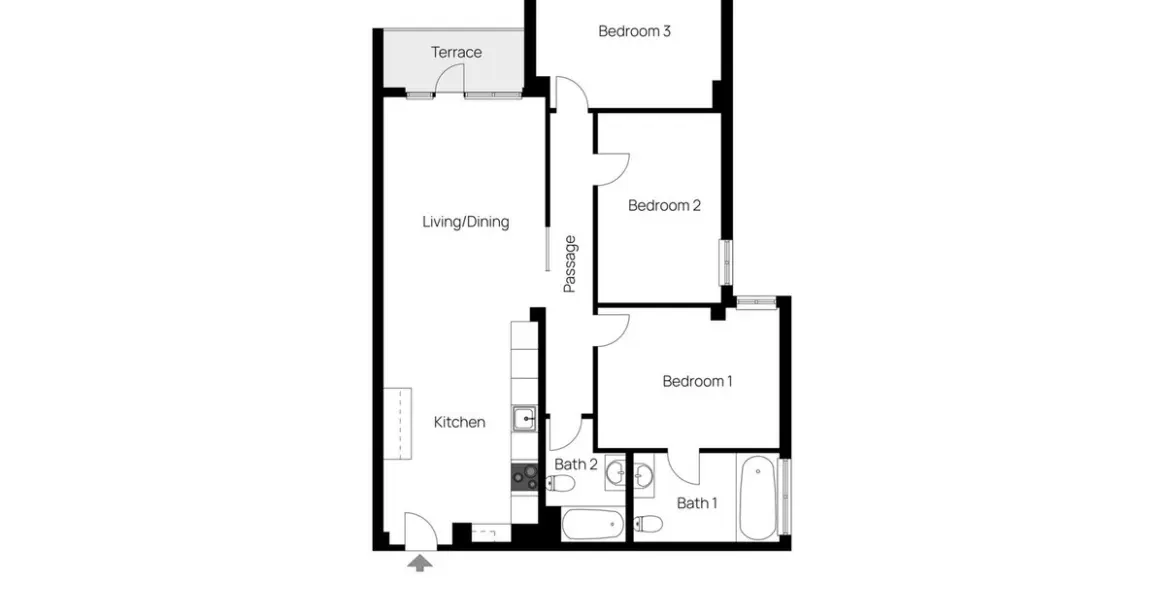 Venta de apartamento en planta media en La Victoria 21