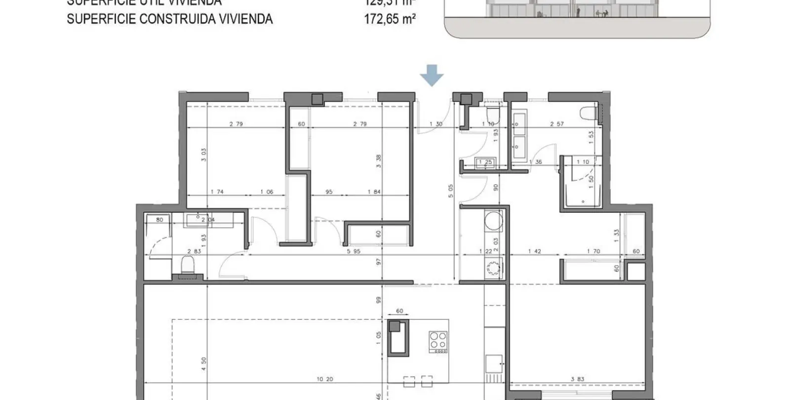 Sale of penthouse in Cancelada 59