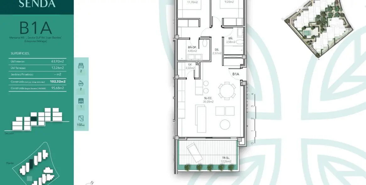 Venta de apartamento en planta media en Estepona 17