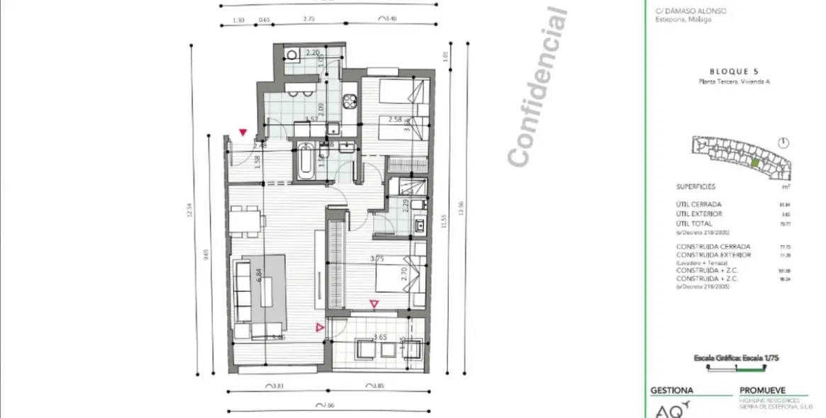 Venta de apartamento en planta media en Estepona 13