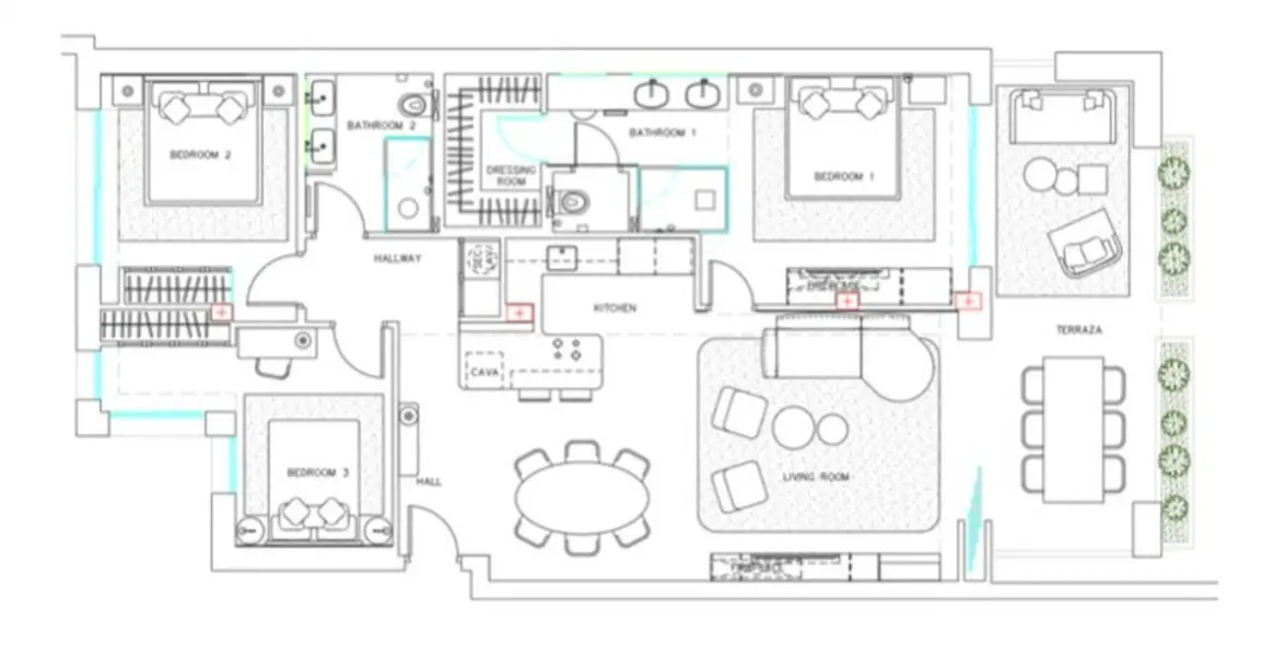 Venta de apartamento en planta media en New Golden Mile 32