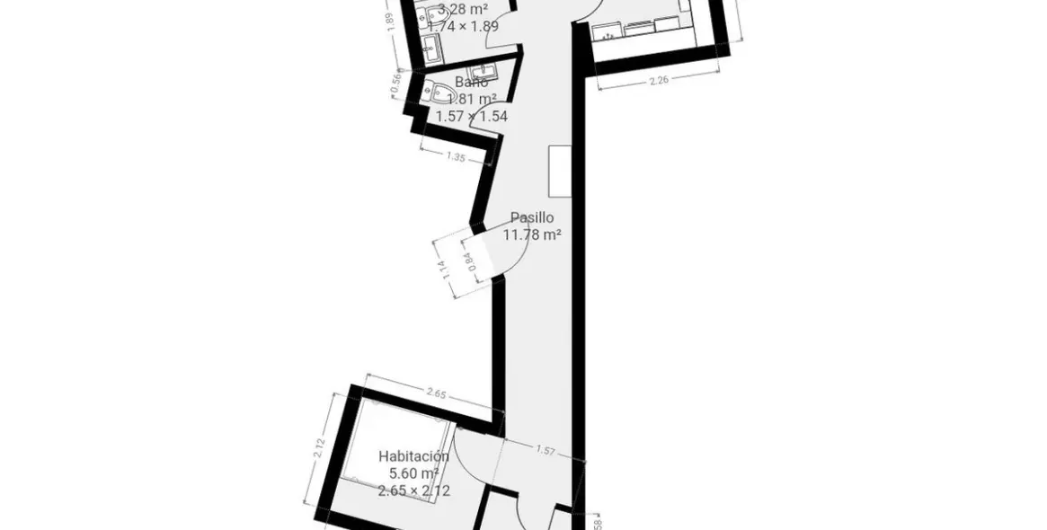 Venta de apartamento en planta media en La Merced 23