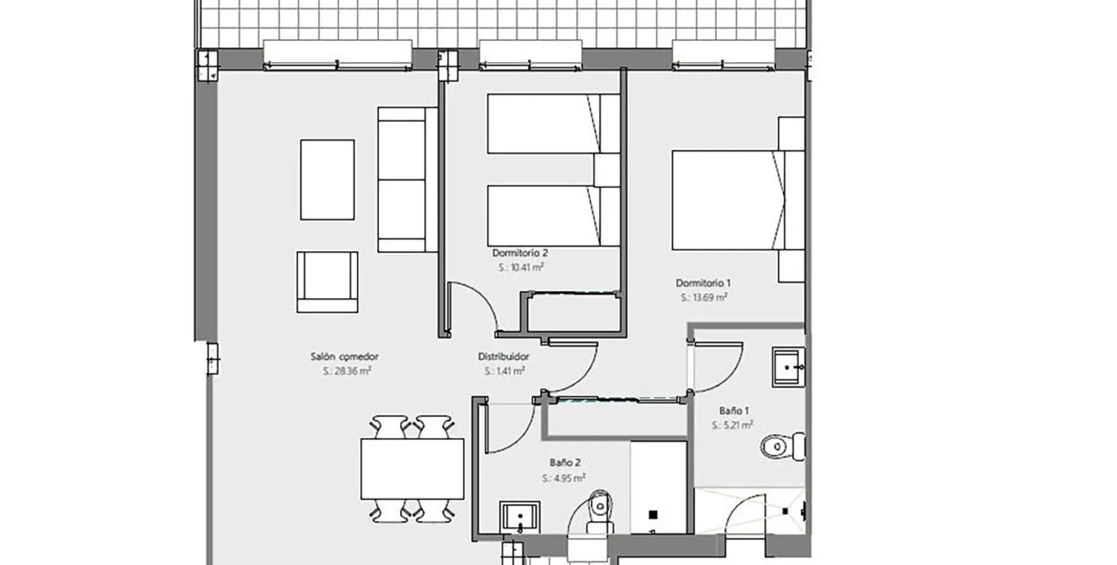 Sale of middle floor apartment in La Cala 22