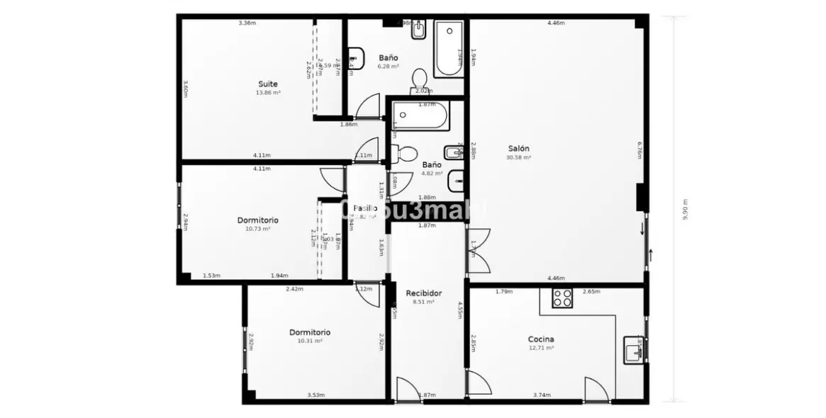 Sale of middle floor apartment in El Palo 41