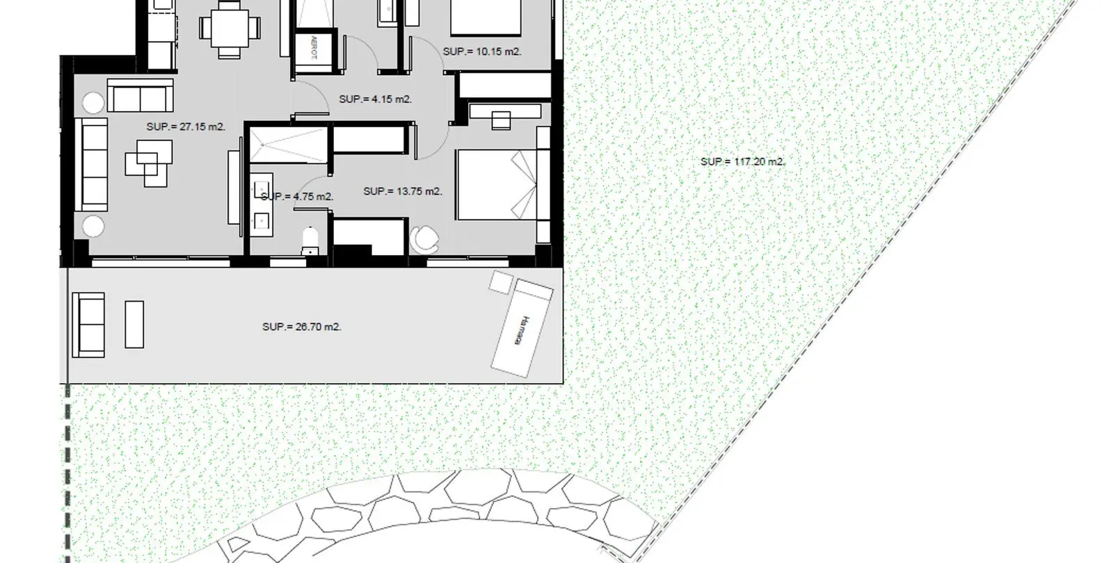 Venta de apartamento en planta baja en El Chaparral 24