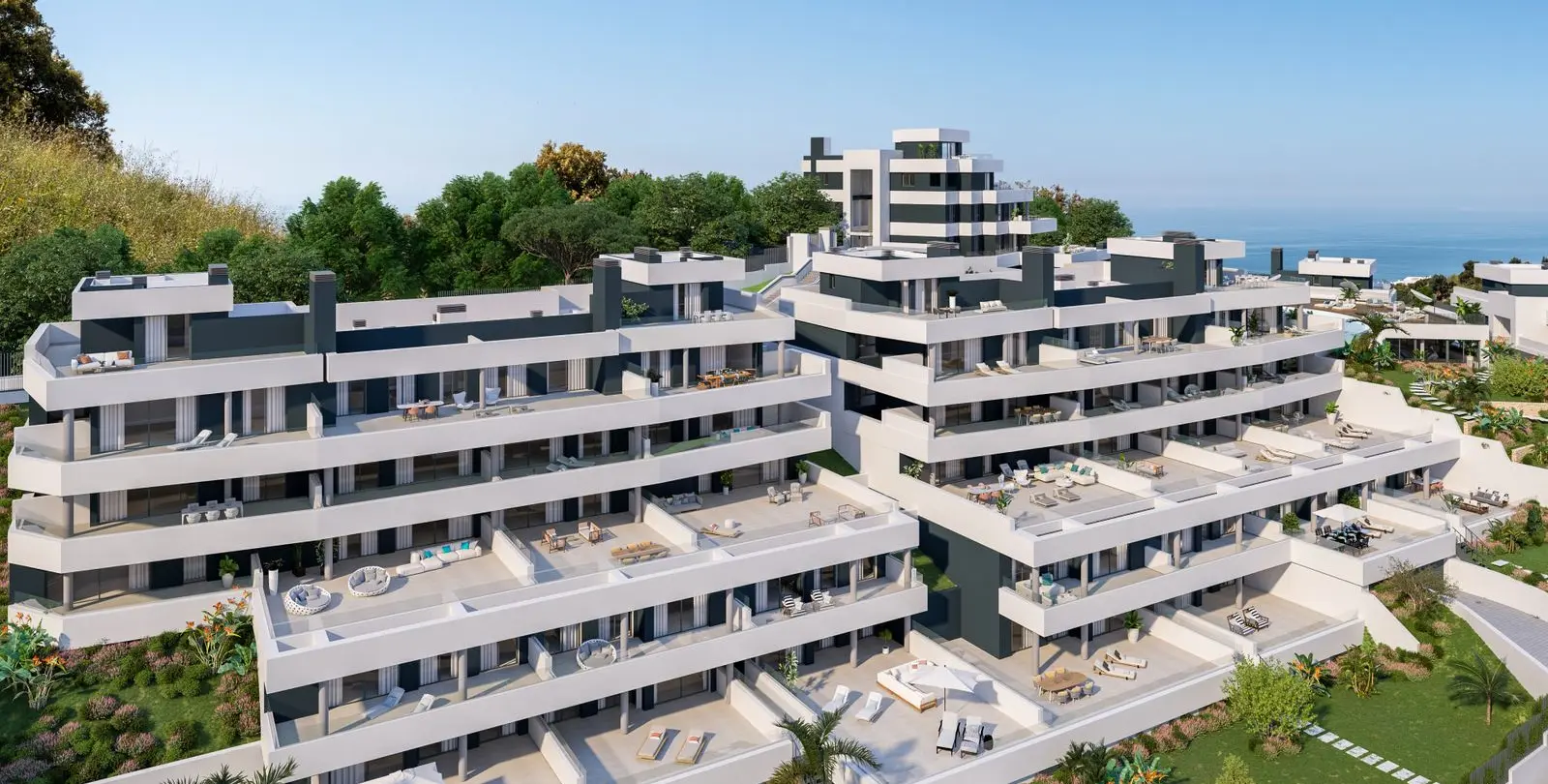 Venta de apartamento en planta media en Altos de los Monteros 10