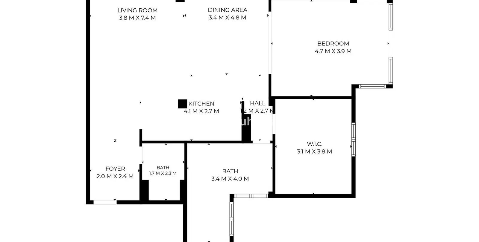 Venta de apartamento en planta media en Las Lagunas 2