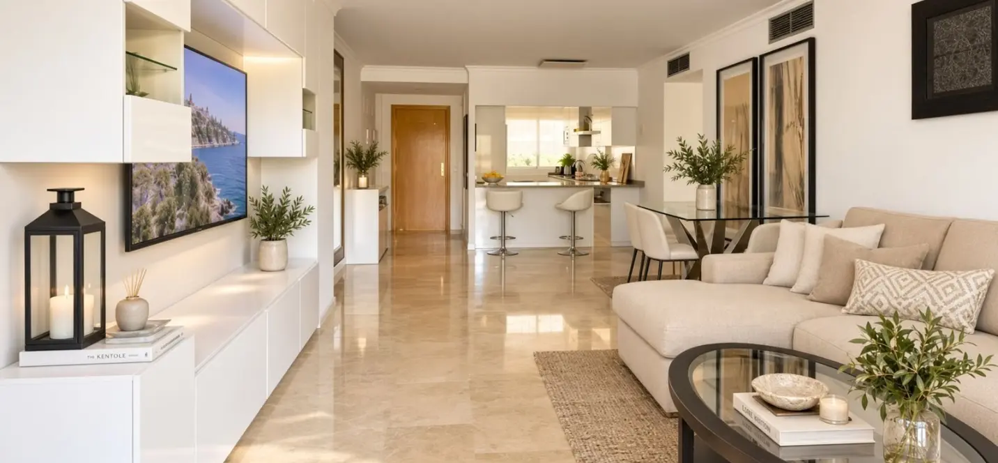 Venta de apartamento en planta media en Guadalmina Alta 3