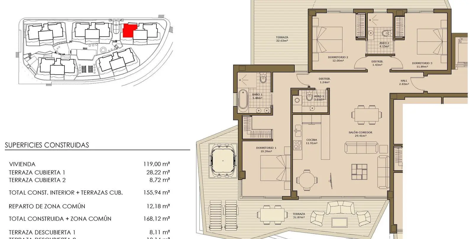 Sale of middle floor apartment in La Cala 37