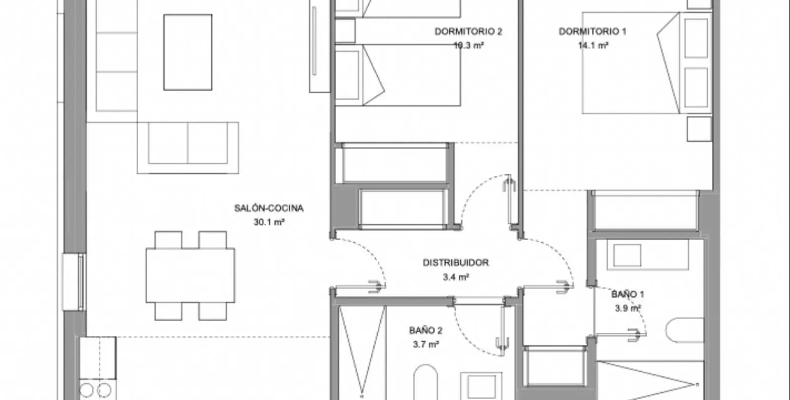 Venta de apartamento en planta media en Calanova Golf 28